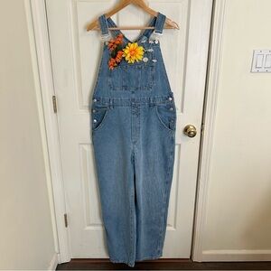 GAP Overalls Loose Light Destroy Blue Denim Bibs | Size M